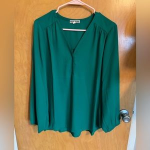 Emerald green tunic blouse L